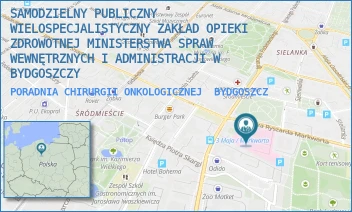 PORADNIA CHIRURGII ONKOLOGICZNEJ - SAMODZIELNY PUBLICZNY WIELOSPECJALISTYCZNY ZAKŁAD OPIEKI ZDROWOTNEJ MINISTERSTWA SPRAW WEWNĘTRZNYCH I ADMINISTRACJI W BYDGOSZCZY - MARKWARTA 4-6, BYDGOSZCZ