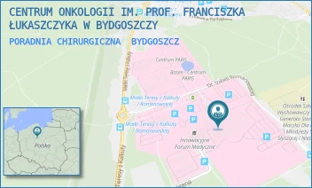 PORADNIA CHIRURGICZNA - CENTRUM ONKOLOGII IM. PROF. FRANCISZKA ŁUKASZCZYKA W BYDGOSZCZY - DR. I.ROMANOWSKIEJ 2,  BYDGOSZCZ