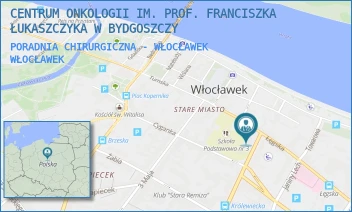 PORADNIA CHIRURGICZNA - WŁOCŁAWEK - CENTRUM ONKOLOGII IM. PROF. FRANCISZKA ŁUKASZCZYKA W BYDGOSZCZY - KRÓLEWIECKA 2A, WŁOCŁAWEK