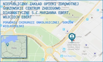PORADNIA CHIRURGII ONKOLOGICZNEJ - NIEPUBLICZNY ZAKŁAD OPIEKI ZDROWOTNEJ GORZOWSKIE CENTRUM ZABIEGOWO DIAGNOSTYCZNE S.C.MARZANNA EBERT, WOJCIECH EBERT - UL. FRANCISZKA WALCZAKA 23E,  GORZÓW WIELKOPOLSKI