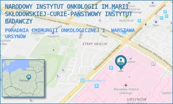 PORADNIA CHIRURGII ONKOLOGICZNEJ I - NARODOWY INSTYTUT ONKOLOGII IM.MARII SKŁODOWSKIEJ-CURIE-PAŃSTWOWY INSTYTUT BADAWCZY - ROENTGENA 5,  WARSZAWA URSYNÓW
