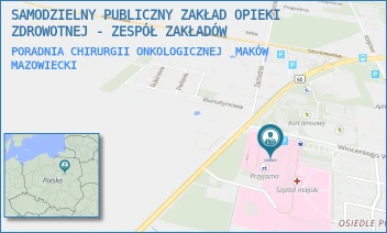 PORADNIA CHIRURGII ONKOLOGICZNEJ - SAMODZIELNY PUBLICZNY ZAKŁAD OPIEKI ZDROWOTNEJ - ZESPÓŁ ZAKŁADÓW - WITOSA 2,  MAKÓW MAZOWIECKI