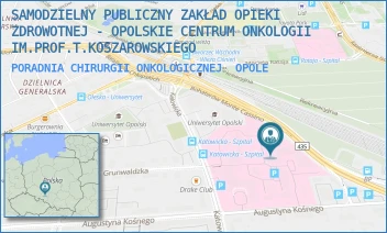PORADNIA CHIRURGII ONKOLOGICZNEJ - SAMODZIELNY PUBLICZNY ZAKŁAD OPIEKI ZDROWOTNEJ - OPOLSKIE CENTRUM ONKOLOGII IM.PROF.T.KOSZAROWSKIEGO - UL. KATOWICKA 66A, OPOLE