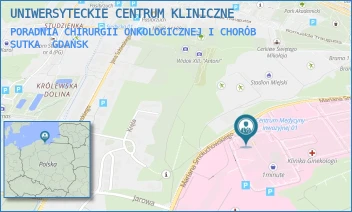 PORADNIA CHIRURGII ONKOLOGICZNEJ I CHORÓB SUTKA - UNIWERSYTECKIE CENTRUM KLINICZNE - UL. MARIANA SMOLUCHOWSKIEGO 17, GDAŃSK
