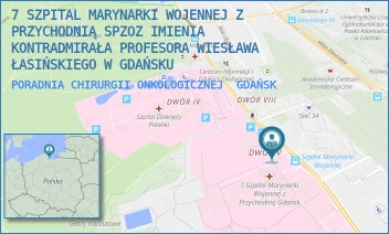 PORADNIA CHIRURGII ONKOLOGICZNEJ - 7 SZPITAL MARYNARKI WOJENNEJ Z PRZYCHODNIĄ SPZOZ IMIENIA KONTRADMIRAŁA PROFESORA WIESŁAWA ŁASIŃSKIEGO W GDAŃSKU - UL. POLANKI 117, GDAŃSK