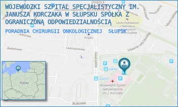 PORADNIA CHIRURGII ONKOLOGICZNEJ - WOJEWÓDZKI SZPITAL SPECJALISTYCZNY IM. JANUSZA KORCZAKA W SŁUPSKU SPÓŁKA Z OGRANICZONĄ ODPOWIEDZIALNOŚCIĄ - UL. HUBALCZYKÓW 1, SŁUPSK