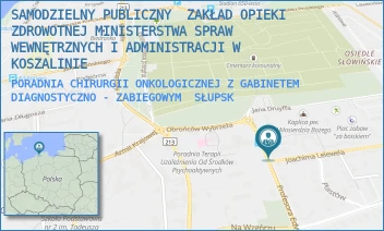 PORADNIA CHIRURGII ONKOLOGICZNEJ Z GABINETEM DIAGNOSTYCZNO - ZABIEGOWYM - SAMODZIELNY PUBLICZNY ZAKŁAD OPIEKI ZDROWOTNEJ MINISTERSTWA SPRAW WEWNĘTRZNYCH I ADMINISTRACJI W KOSZALINIE - UL. JOACHIMA LELEWELA 58, SŁUPSK