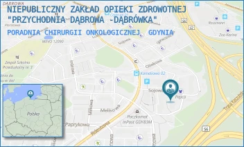 PORADNIA CHIRURGII ONKOLOGICZNEJ - NIEPUBLICZNY ZAKŁAD OPIEKI ZDROWOTNEJ "PRZYCHODNIA DĄBROWA -DĄBRÓWKA" - UL. SOJOWA 33C, GDYNIA