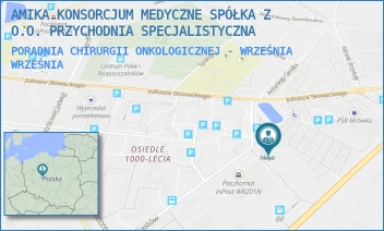 PORADNIA CHIRURGII ONKOLOGICZNEJ - WRZEŚNIA - AMIKA KONSORCJUM MEDYCZNE SPÓŁKA Z O.O. PRZYCHODNIA SPECJALISTYCZNA - PIASTÓW 16, WRZEŚNIA