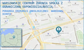 PORADNIA CHIRURGII ONKOLOGICZNEJ - WARSZAWSKIE CENTRUM ZDROWIA SPÓŁKA Z OGRANICZONĄ ODPOWIEDZIALNOŚCIĄ - NOWOGRODZKA 76,  WARSZAWA OCHOTA